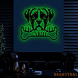 Custom Metal Boxer Sign with Led Light Boxer Dog Name Gift Gift For Dog Lover Dog Monogram Metal Sign Dog Mom Gift