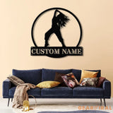 Custom Metal Break Dancing Sign with LED Light Girl Breakdancer Gift Breakdancing Club Decor Dance Wall Art Girl Dance