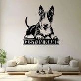 Custom Metal Bull Terrier Sign with Led Light Bull Terrier Family Name Gift Gift For Dog Lover Dog Monogram Metal Sign