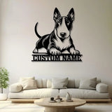 Custom Metal Bull Terrier Sign with Led Light Bull Terrier Family Name Gift Gift For Dog Lover Dog Monogram Metal Sign