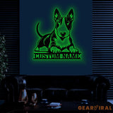 Custom Metal Bull Terrier Sign with Led Light Bull Terrier Family Name Gift Gift For Dog Lover Dog Monogram Metal Sign