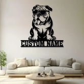 Custom Metal Bulldog Sign Bulldog Family Name Gift Gift For Dog Lover Dog Monogram Metal Sign Dog Mom Gifts Bulldog