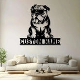 Custom Metal Bulldog Sign Bulldog Family Name Gift Gift For Dog Lover Dog Monogram Metal Sign Dog Mom Gifts Bulldog