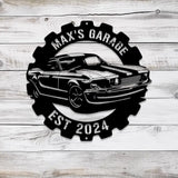 Custom Metal Car Garage Signs with Led Light Metal Car Sign Metal Garage Wall Art Dad’s Gift for Mechanic Men Cave Decor
