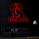 Custom Metal Dachshund Sign with Led Light Dachshund Dog Name Gift Gift For Dog Lover Dog Monogram Metal Sign Dog Mom