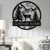 Custom Metal Deer Cabin Sign with Led Light Deer Hunter Gift Custom Last Name Sign Outdoor Decor Man Cave Decor Hunter