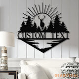 Custom Metal Deer Cabin Sign with Led Light Deer Hunter Gift Custom Last Name Sign Outdoor Decor Man Cave Decor Hunter