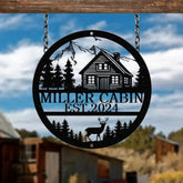 Custom Metal Deer Sign Deer Cabin Sign Cabin Sign Nature Metal Sign Outdoor Decor Deer Hunter Gift Lodge Sign Cottage