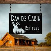 Custom Metal Deer Sign Deer Cabin Sign Cabin Sign Nature Metal Sign Outdoor Decor Deer Hunter Gift Lodge Sign Cottage