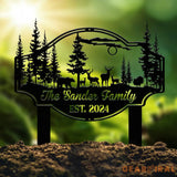 Custom Metal Deer Stake Personalized Metal Name Signs Camping Sign Deer Forest Outdoor Decor Cabin Decor Housewarming