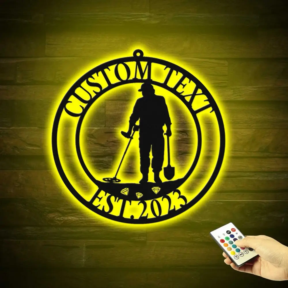 Custom Metal Detecting Sign with Led Light - Metal Detecting Gift - Metal Detector Wall Art - Detectorist Gift