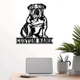 Custom Metal English Bulldog Sign with Led Light English Bulldog Family Name Gift Gift For Dog Lover Dog Monogram Sign