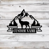 Custom Metal Family Deer Sign Deer Cabin Sign Cabin Sign Nature Metal Sign Outdoor Decor Deer Hunter Gift Lodge Sign