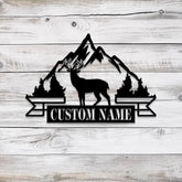 Custom Metal Family Deer Sign Deer Cabin Sign Cabin Sign Nature Metal Sign Outdoor Decor Deer Hunter Gift Lodge Sign