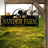 Custom Metal Farm Sign - Personalized Barn and Animal Plaque Rustic Farmhouse Decor Family Name Sign Established Farm