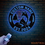 Custom Metal Fox Wall Art Fox Lover Decor Personalized Fox Cabin Sign Farm Garden Decor Outdoor Fox Sign Housewarming