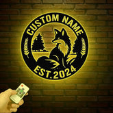 Custom Metal Fox Wall Art Fox Lover Decor Personalized Fox Cabin Sign Farm Garden Decor Outdoor Fox Sign Housewarming