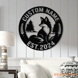 Custom Metal Fox Wall Art Fox Lover Decor Personalized Fox Cabin Sign Farm Garden Decor Outdoor Fox Sign Housewarming