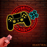 Custom Metal Gaming Room Sign with Led Light Game Controller Metal Wall Art Game Room Decor Gamer Name Sign Gaming Gift