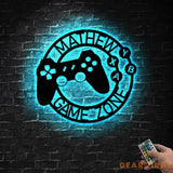 Custom Metal Gaming Sign with Led Light - Game Controller Metal Wall Art - Game Room Decor - Gamer Name Sign | GearViral