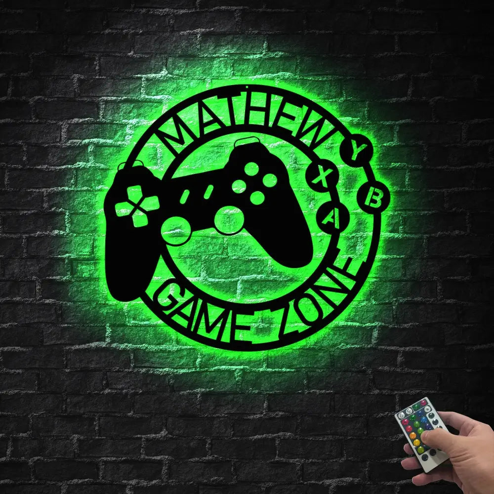 Custom Metal Gaming Sign with Led Light - Game Controller Metal Wall Art - Game Room Decor - Gamer Name Sign | GearViral