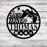 Custom Metal Gaming Zone Sign with Led Light Game Controller Metal Wall Art Game Room Decor Gamer Name Sign Gaming Gift
