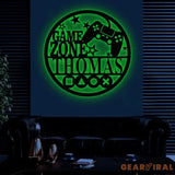 Custom Metal Gaming Zone Sign with Led Light Game Controller Metal Wall Art Game Room Decor Gamer Name Sign Gaming Gift