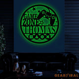 Custom Metal Gaming Zone Sign with Led Light Game Controller Metal Wall Art Game Room Decor Gamer Name Sign Gaming Gift