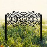 Custom Metal Garden Sign Flower Sign with Stakes Personalized Garden Name Sign Lawn Signs Outdoor Metal Sign Garden