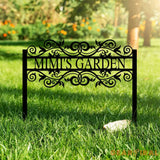 Custom Metal Garden Sign Flower Sign with Stakes Personalized Garden Name Sign Lawn Signs Outdoor Metal Sign Garden