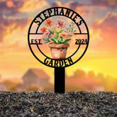 Custom Metal Garden Sign – Personalized Garden Name Sign – Metal Yard Art & Flower Lawn Decor – Housewarming Gift