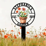 Custom Metal Garden Sign – Personalized Garden Name Sign – Metal Yard Art & Flower Lawn Decor – Housewarming Gift