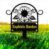 Custom Metal Garden Sign SunFlower Sign with Stakes Personalized Garden Decor Outdoor Metal Sign Housewarming Gift