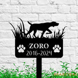 Custom Metal German Shorthaired Pointer Dog Memorial Stake - Personalized Dog Loss Gift - Garden Stake for Loss of Dog