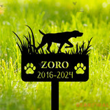 Custom Metal German Shorthaired Pointer Dog Memorial Stake - Personalized Dog Loss Gift - Garden Stake for Loss of Dog