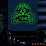 Custom Metal Golden Doodle Sign with Led Light Golden Doodle Dog Name Gift Gift For Dog Lover Dog Monogram Metal Sign