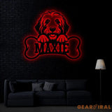 Custom Metal Golden Doodle Sign with Led Light Golden Doodle Dog Name Gift Gift For Dog Lover Dog Monogram Metal Sign