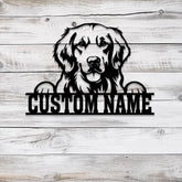 Custom Metal Golden Retriever Sign Golden Retriever Family Name Gift Gift For Dog Lover Dog Monogram Metal Sign Dog Mom