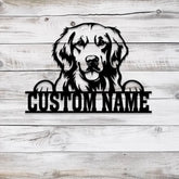 Custom Metal Golden Retriever Sign Golden Retriever Family Name Gift Gift For Dog Lover Dog Monogram Metal Sign Dog Mom
