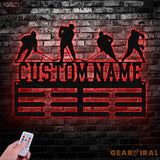 Custom Metal Hockey Medal Hanger Wall Art Led Light Hockey Player Medal Holder 12 Rungs for Medals & Ribbons Medal