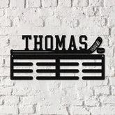 Custom Metal Hockey Medal Hanger Wall Art Led Light Hockey Player Medal Holder 12 Rungs for Medals & Ribbons Medal