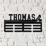 Custom Metal Hockey Medal Hanger Wall Art Led Light Hockey Player Medal Holder 12 Rungs for Medals & Ribbons Medal