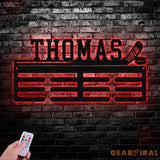 Custom Metal Hockey Medal Hanger Wall Art Led Light Hockey Player Medal Holder 12 Rungs for Medals & Ribbons Medal