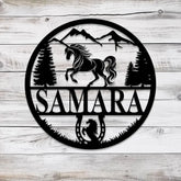 Custom Metal Horseshoe Name Sign with Led Light Nursery Name Sign Personalized Horse Name Sign for Farm Horse Name Sign
