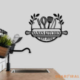 Custom Metal Kitchen Sign Nana’s Kitchen Metal Sign Personalized Kitchen Signs Mom’s Kitchen Kitchen Decor Personalized