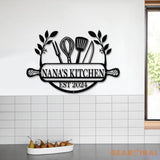 Custom Metal Kitchen Sign Nana’s Kitchen Metal Sign Personalized Kitchen Signs Mom’s Kitchen Kitchen Decor Personalized