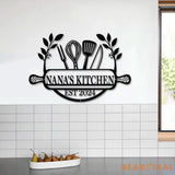 Custom Metal Kitchen Sign Nana’s Kitchen Metal Sign Personalized Kitchen Signs Mom’s Kitchen Kitchen Decor Personalized