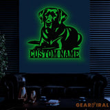Custom Metal Labrador Retriever Sign with Led Light Labrador Retriever Name Gift Gift For Dog Lover Dog Monogram Metal