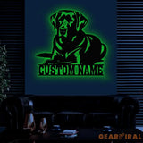 Custom Metal Labrador Retriever Sign with Led Light Labrador Retriever Name Gift Gift For Dog Lover Dog Monogram Metal