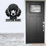 Custom Metal Poodle Sign with Led Light Poodle Family Name Gift Gift For Dog Lover Dog Monogram Metal Sign Dog Mom Gifts